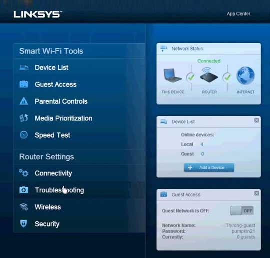 linksys re9000 web based setup